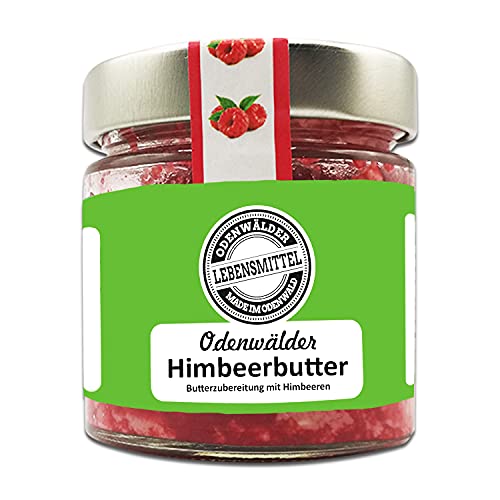 Odenwälder Lebensmittel Himbeerbutter mit echten Himbeeren, cremig & fruchtig, 100% Natur, Ideal als Brotaufstrich, zum Grillen & zum Verfeinern von Soßen – Made in Germany - 150g von Odenwälder Lebensmittel