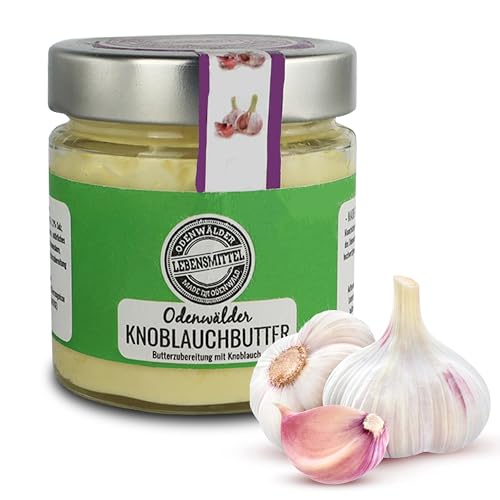 Odenwälder Lebensmittel - Premium Knoblauchbutter mit echtem Knoblauch - hochwertige Knoblauch Butter - Made in Germany - 150 g von Odenwälder Lebensmittel