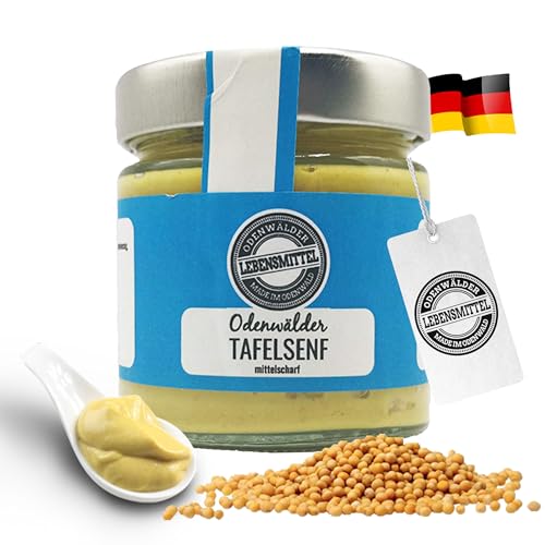 Odenwälder Lebensmittel Tafelsenf, Traditionell hergestellt aus hochwertiger Senfsaat, nachhaltig verpackt im wiederverschließbaren Glas - Made in Germany – 200g von Odenwälder Lebensmittel