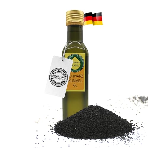 Odenwälder Lebensmittel Premium Schwarzkümmel-Öl, aus besten Schwarzkümmelsamen, Ideal zum Verfeinern, für Dressings & kreative Gerichte – Made in Germany (250 ml) von Odenwälder Lebensmittel