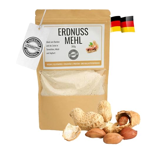 Odenwälder Lebensmittel - 300g premium Erdnussmehl Made in Germany - fein gemahlene Erdnüsse Vegan und teilentölt mit viel Protein von Odenwälder Lebensmittel