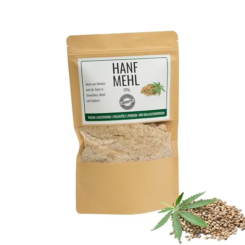 Odenwälder Lebensmittel - 300g premium Hanfmehl Made in Germany - fein gemahlene Hanfsamen Vegan und teilentölt mit viel Protein von Odenwälder Lebensmittel