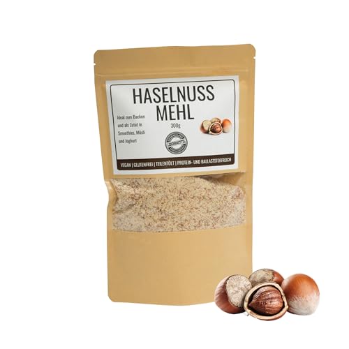 Odenwälder Lebensmittel Premium Haselnussmehl Proteinreich & 100% Natürlich, Fein Gemahlene Haselnuss Vegan & Teilentölt - Made in Germany - 300g von Odenwälder Lebensmittel