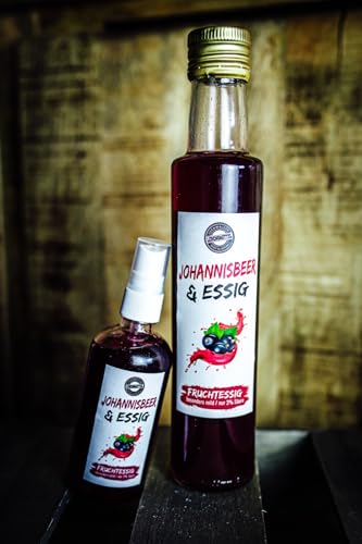 Odenwälder Lebensmittel - 300ml milder Fruchtessig aus Johannisbeere mit nur 3% Säure - hochwertiger Johannisbeeressig Made in Germany von Odenwälder Lebensmittel