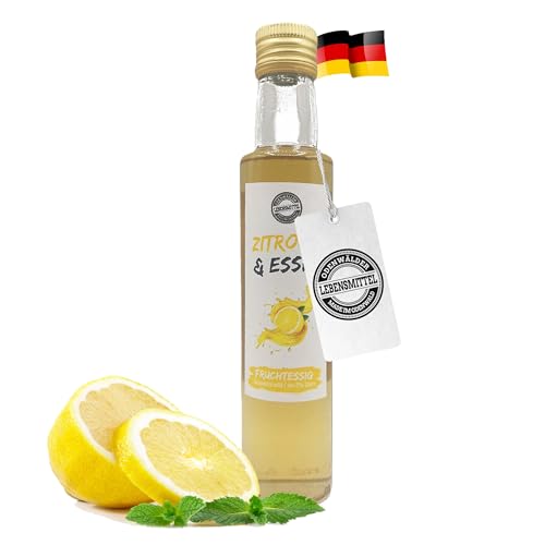 Odenwälder Lebensmittel Fruchtessig Zitrone, milder Fruchtessig aus Zitrone mit nur 3% Säure, Ideal für Salate & Fischgerichte – Made in Germany – 300ml von Odenwälder Lebensmittel