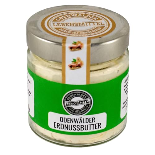 Odenwälder Lebensmittel Erdnussbutter USA, Cremig, ohne Zucker & Palmöl, Hochwertige Erdnüsse, proteinreich, Nachhaltiges Glas & wiederverschließbar – Made in Germany – 150g von Odenwälder Lebensmittel