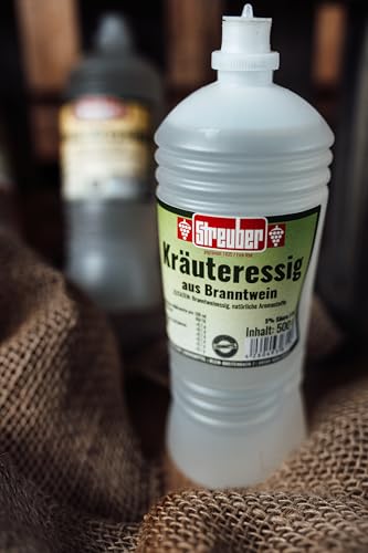 Odenwälder Lebensmittel Kräuteressig im 10er-Set, 500ml – Aromatischer Essig mit Kräutern für Dressings, Saucen, Salate & Marinaden, Ideal für Küche & Gastronomie (10x500ml) von Odenwälder Lebensmittel