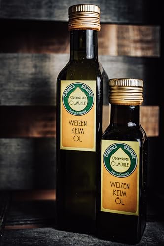 Odenwälder Lebensmittel Premium Weizenkeimöl, Kaltgepresst, hochwertiges Speiseöl aus regionalen Weizenkeimen, Ideal für Salate & gesunde Küche – Made in Germany (100 ml) von Odenwälder Lebensmittel