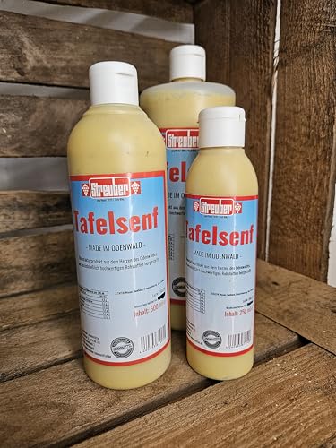 Odenwälder Lebensmittel Streuber Tafelsenf aus hochwertiger Senfsaat, Ideal für Fleisch, Dressings & Marinaden – Made in Germany - im 6er-Set (1000 ml) von Odenwälder Lebensmittel