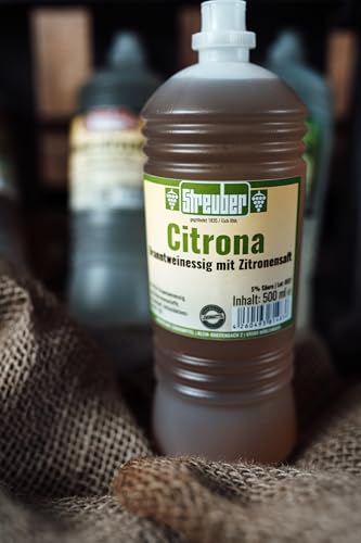 Odenwälder Lebensmittel Zitronenessig im 10er-Set, 500ml – Erfrischender Essig mit Zitrusnote für Sommergerichte, Dressings & Marinaden, Ideal für Küche & Gastronomie (10x500ml) von Odenwälder Lebensmittel