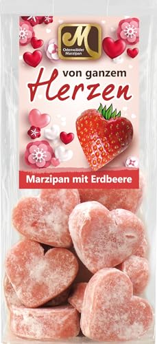 Odenwälder Marzipan Edelmarzipan Herzen mit Erdbeer Joghurt Geschmack 100g von Odenwälder Marzipan