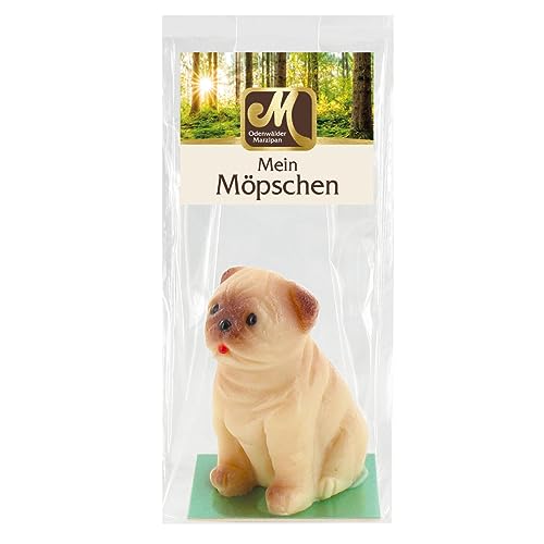 Odenwälder Marzipan Mops Mein Möpschen in einer Geschenkfolie 40g von Odenwälder Marzipan