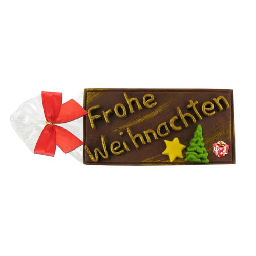 Odenwälder Marzipan | Marzipantafel "Frohe Weihnachten" | mit Buchstaben, Stern und Tannenbaum | 150 g von Odenwälder Marzipankonditorei