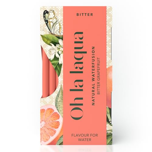 Bitter Grapefruit - Ohne Zucker & Süßstoff - Fertig in 3 Sekunden - Alkoholfreier Aperitif - Für 35l Wasser mit Geschmack - 70 Stickpacks - Infused Water von Oh la laqua