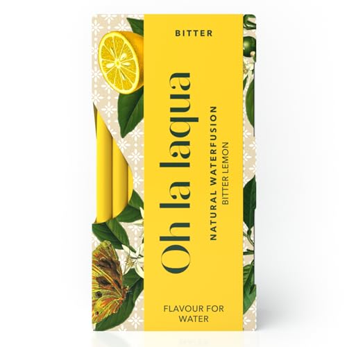 Bitter Lemon - Ohne Zucker & Süßstoff - Fertig in 3 Sekunden - Alkoholfreier Aperitif - Für 35l Wasser mit Geschmack - 70 Stickpacks - Infused Water von Oh la laqua