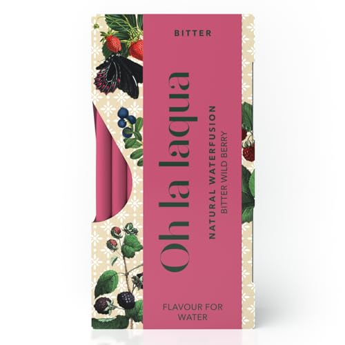 Bitter Wild Berry - Ohne Zucker & Süßstoff - Fertig in 3 Sekunden - Alkoholfreier Aperitif - Für 35l Wasser mit Geschmack - 70 Stickpacks - Infused Water von Oh la laqua