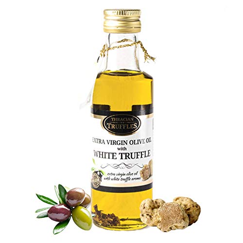 Trüffelöl Weißes Trüffelöl Premium White truffle olive oil Extra Virgin Echte Trüffelstücke, Gourmet Food Seasoning Marinaden, Ideal zum Kochen, Servieren, Salaten, Risotto, Pasta, Pizza (100ml) von Oil