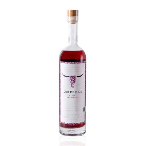 Ojo De Dios Hibiscus Mezcal 70cl | Ausgezeichneter Spirituose | Handgefertigt aus Agave | Nachhaltiger Anbau | Perfekt für Cocktails und zum puren Genießen von Ojo De Dios