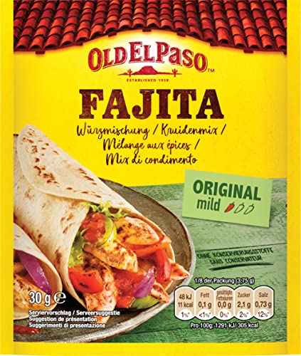 Old El Paso Fajita Würzmischung Fertiger Gewürzmix für mexikanische Fajitas, 30 g von Old El Paso