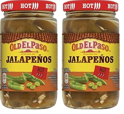 Old El Paso Sliced Jalapenos – Scharfe Jalapenos in Scheiben geschnitten – 1 x 215 g (Packung mit 2) von Old El Paso