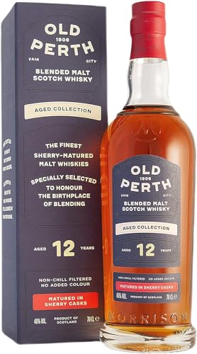 Old Perth Scotch Whisky – aged 12 years – 46% vol. Blended Malt Morrison Distillers Whisky in Geschenkpackung (1 x 0.7 l) von Old Perth