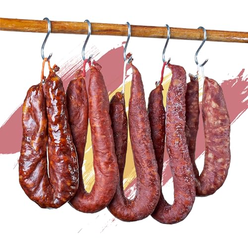 Spanische Chorizo-Wurst im 5er-Mix. Luftgetrocknete Chorizo und Salchichón im Naturdarm aus La Rioja. 100% natürliche Wurst. Ideal für Tapas und zum Kochen. 1100 g. von OleVale