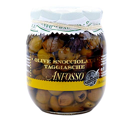 Entkernte Oliven Taggiasche in nativem Olivenöl 280gr von Olio Anfosso