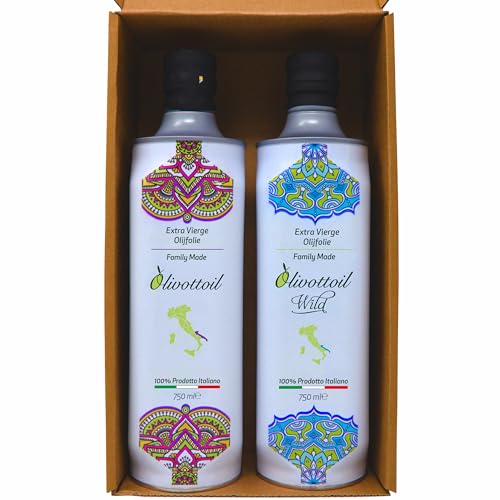 Olivottoil 2024/2025 Editie!!! Italiaanse Extra Virgin Olijfolie Cellino & Wild Pack | Antioxidant Rijk | Pesticiden Gratis | (2 x 750ml) von Olivottoil