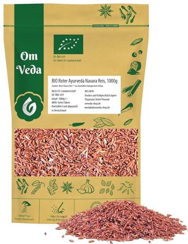 BIO Roter Reis 1000g, Vollkornreis, Ayurveda Navara Reis, ungeschält | OmVeda von OmVeda