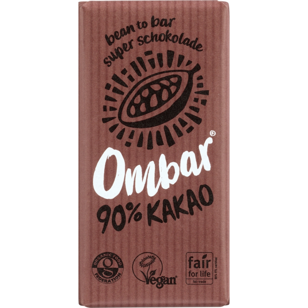 Bio Raw 90% Kakao Schokolade 70g von Ombar