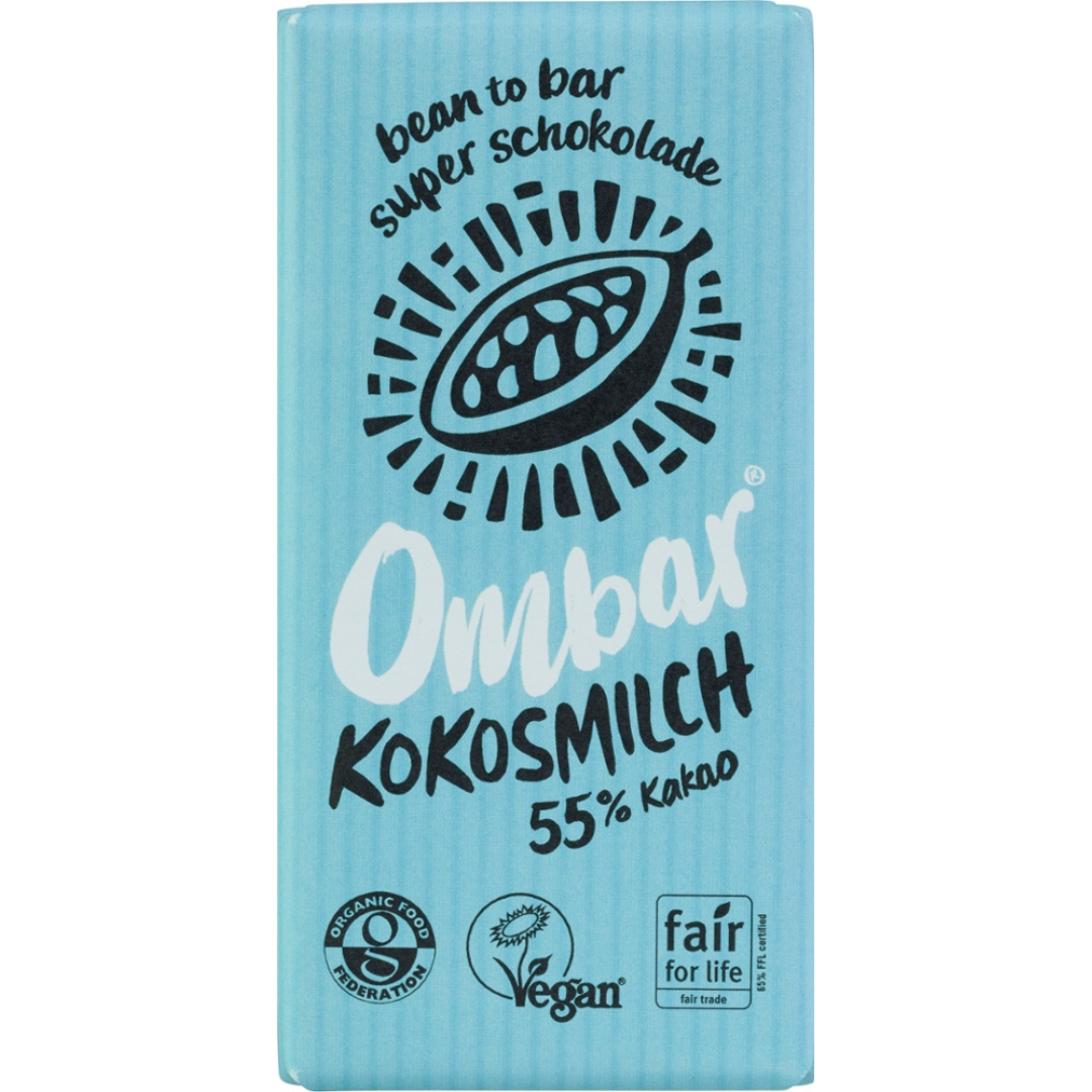 Bio Raw Kokosmilch Schokolade 70g von Ombar