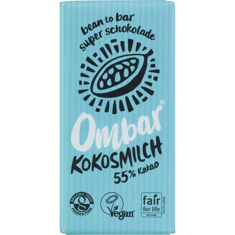 Bio Raw Kokosmilch Schokolade 70g von Ombar