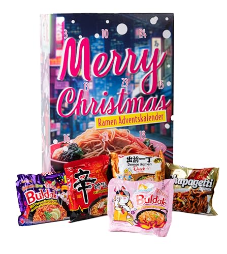 Ramen XXL Adventskalender 2024 | 24 köstliche Instant-Nudeln inkl. Samyang Buldak, Carbonara & Hot Chicken | Leckeres Geschenk für Ramen- und Schärfe-Liebhaber von One Solution