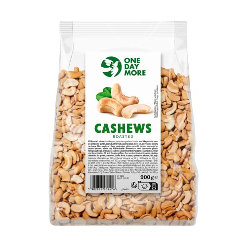 OneDayMore Cashewkerne Naturbelassen | 900g Cashewnüsse Ungesalzen Cashew Nüsse | Geröstet Cashews Cashewbruch | 100% Cashewnuss Fit Vegan Snack von OneDayMore