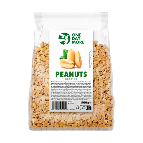 OneDayMore Erdnüsse Ungesalzen | 900g Erdnuss Geröstet Naturbelassen | Ungesalzene Erdnusse Keto Fit Snack | Ohne Salz Erdnuesse | 100% Natürlichen Peanuts Essen Nüsse von OneDayMore