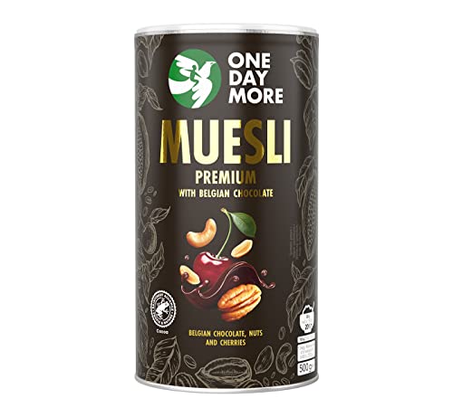 OneDayMore Premium Schoko Müsli mit Belgischer Schokolade | 450 g Schokomüsli ohne Zucker | Haferflocken Frühstück 100% Natürlich |Gesunde Fit Essen von OneDayMore