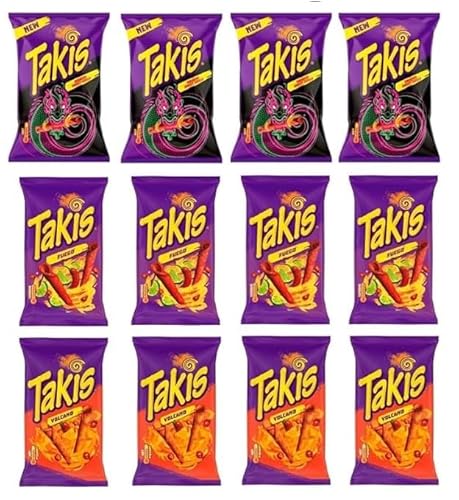 12 x Takis Mix 4 x Dragon Sweet Chilli a 100g - + 4 x Fuego + 4 x Volcano Space Riegel von Onlineshop Bormann von Onlineshop Bormann