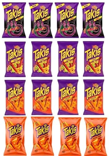 16 x Takis Mix 4 x Dragon Sweet Chilli a 100g - + 4 x Fuego + 4 x Volcano Space Riegel von Onlineshop Bormann von Onlineshop Bormann