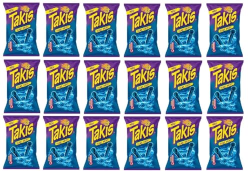 18 x Takis Blue Heat a 100g - Hot Chilli Lime Tortilla Chips + Space Riegel von Onlineshop Bormann von Onlineshop Bormann