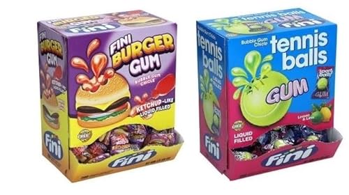 2 Boxen Fini Kaugummi Mix aus 2 Sorten (1x Burger + 1 x Tennisbälle) a 1 kg + Space Keks gratis a 45 g von Onlineshop Bormann von Onlineshop Bormann