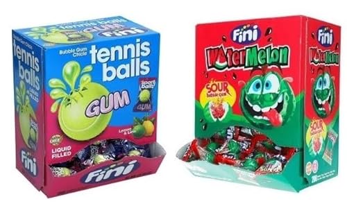 2 Boxen Fini Kaugummi Mix aus 2 Sorten (1x Tennisbälle + 1 x Wassermelonen) a 1 kg + Space Keks gratis a 45 g von Onlineshop Bormann von Onlineshop Bormann