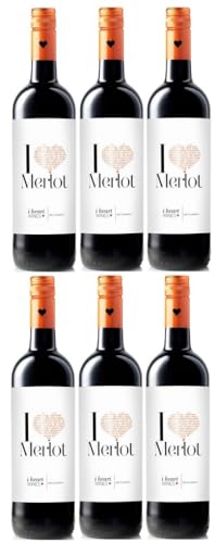 6 Flaschen I Heart Merlot, QbA, trocken, rot a 0,75 L 12% vol. + Space Keks gratis a 45 g von Onlineshop Bormann von Onlineshop Bormann