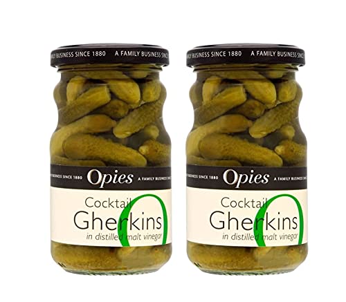 Opies Cornichons in destilliertem Malt Vinegar (227g) - Packung mit 2 von Opies