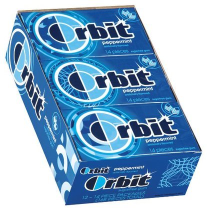 Orbit Zuckerfreier Gummi, 14 Stück, 24 ct, Pfefferminze (2 Stück) von Orbit