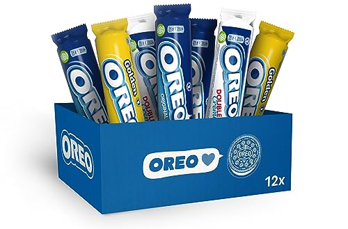 OREO Box I 12 Packungen OREO Kekse I 3 OREO Sorten I inkl. 6x OREO Original, 3x OREO Golden, 3x OREO Double I Keks Geschenkbox von Oreo