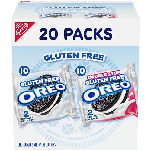 OREO Glutenfreie Original & Double Stuf Chocolate Sandwich Cookies Variety Pack, Glutenfreie Kekse, 20 Snackpacks (2 Kekse pro Packung) von Oreo