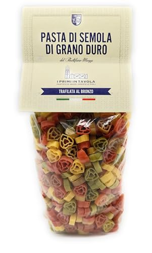 LA TRAFILATA Cuoricini tricolore - Herz Nudeln - Nudeln in Herzform 500g x1 von Oreste Mazzi