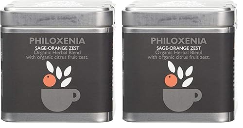 Organic Islands Philoxenia Griechische Bio Teemischung mit Salbei und Orangenschale von Naxos, Griechenland in Metallbox, 4er Pack x 28,35 g (Ingesamt: 56,7 g) von Organic Islands