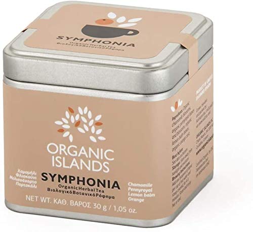 Organic Islands Symphonia Griechische Teemischung mit Kamille, Pennyroyal, Zitronenmelisse und Orangenschale von Naxos, Griechenland in Metallbox, 2er Pack x 28,35 g (Ingesamt: 56,7 g) von Organic Islands