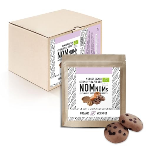 Crunchy Hazelnut NomNoms | cremige Nussmus-Protein-Bites – bio, vegan mit Bio-Erythrit gesüsst - Protein-Riegel-Alternative von Organic Workout